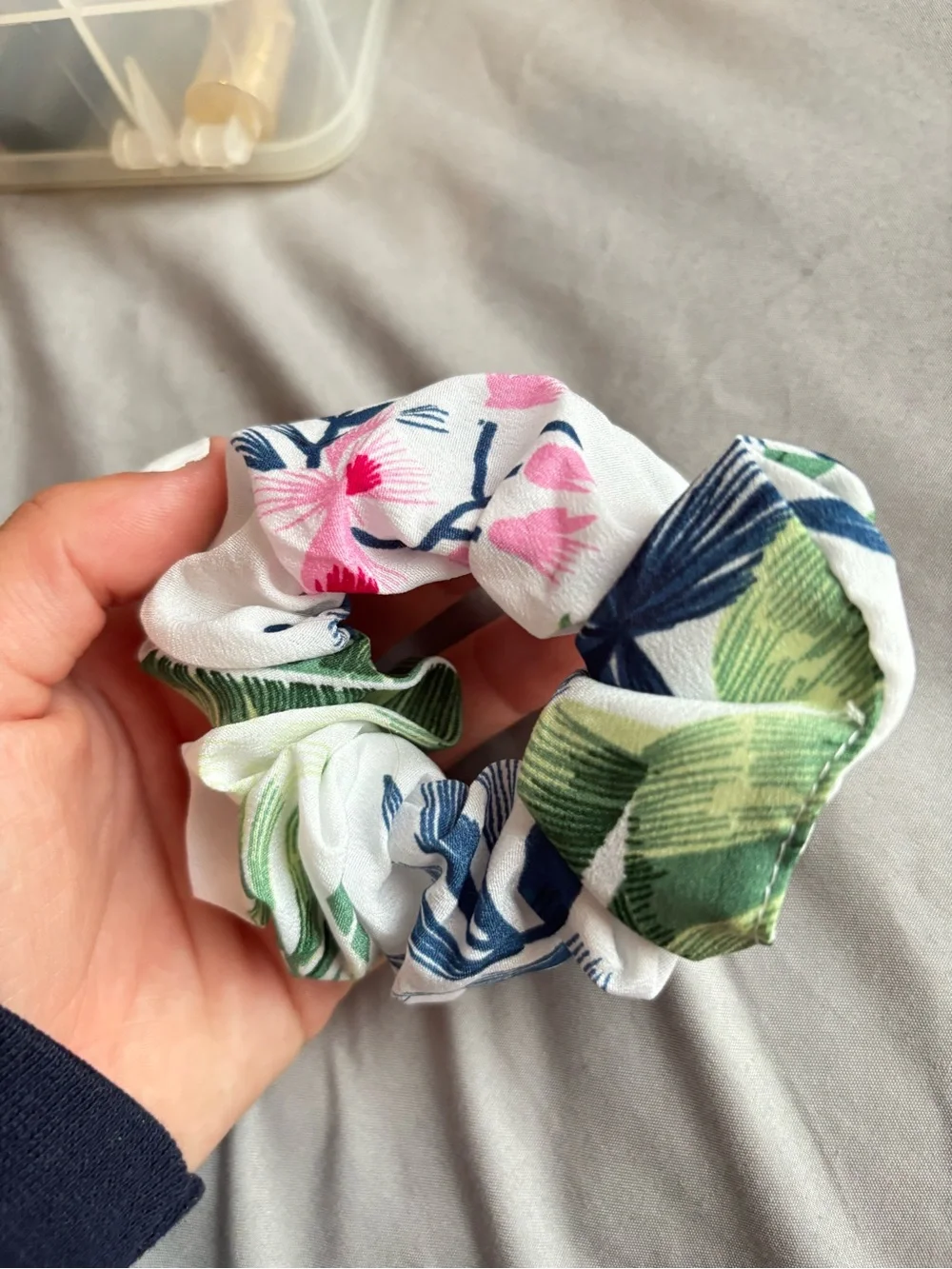 FOR INDIVIDUAL SALE - patterned scrunchies - some with flamingos!
